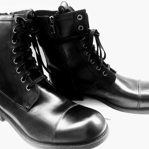 #3 NEW John Varvatos USA Mineral Black Combat Boot